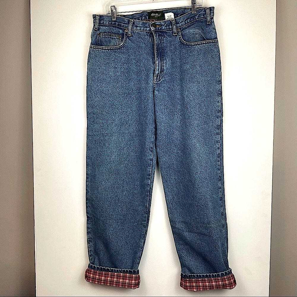 Eddie Bauer Men’s Flannel Lined Blue Jeans 36x31